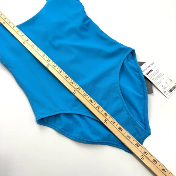 NWT Athleta Women's XS Seascape Blue Ribbed Padded Scoop Back One Piece Swimsuit - Picture 12 of 13